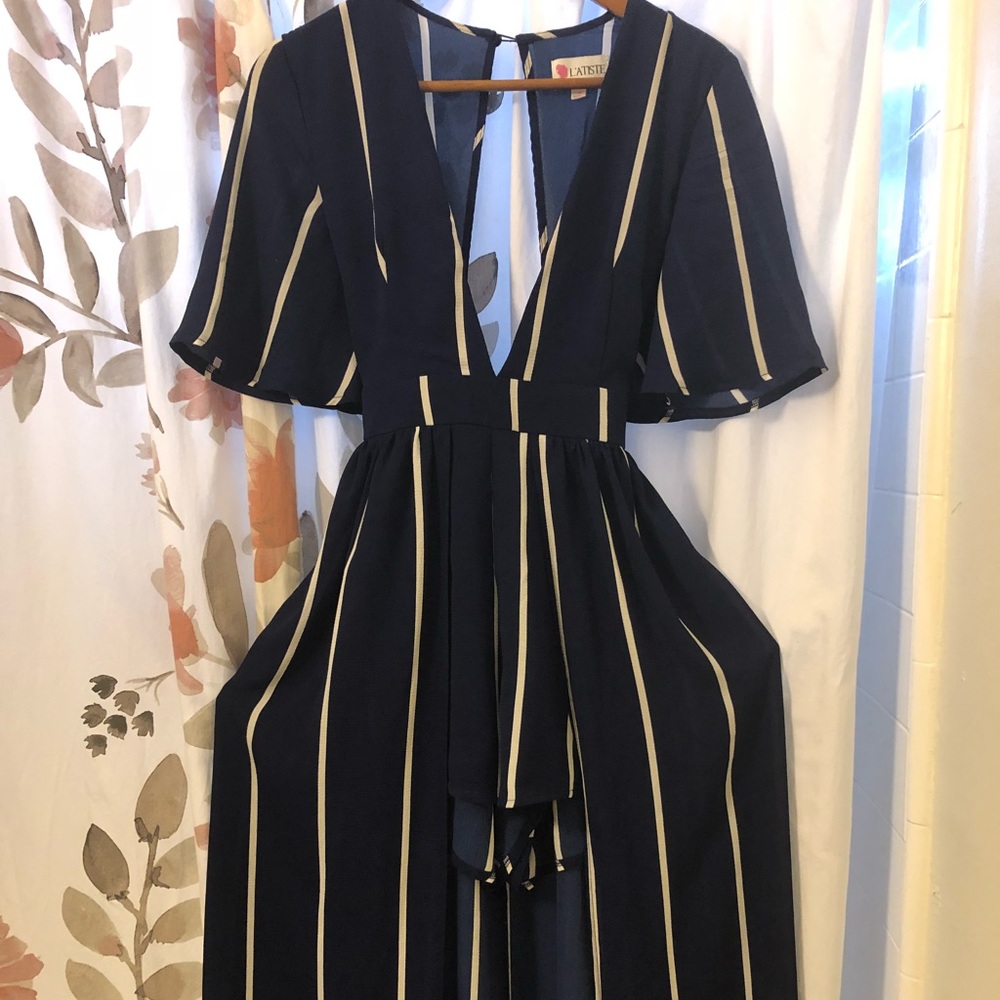 Navy blue maxi romper